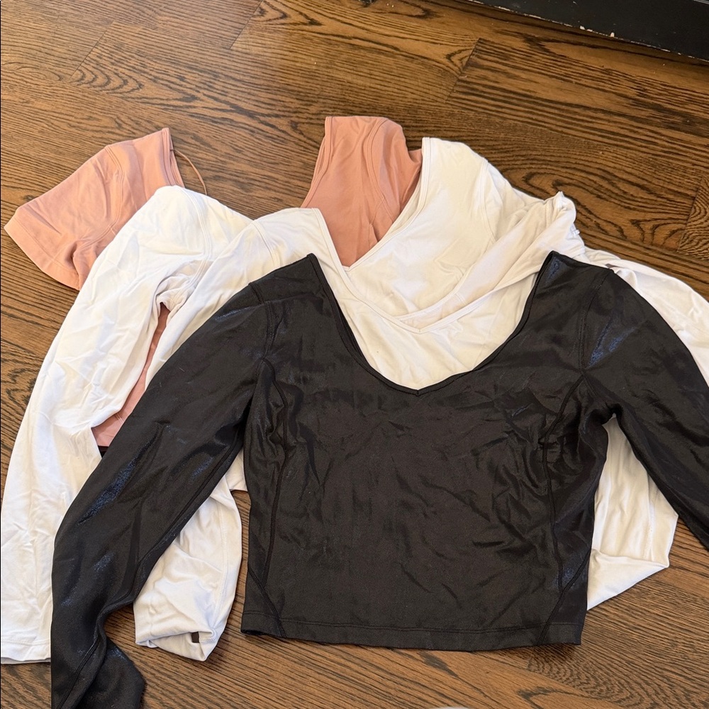 Elegant Women's Long Sleeve Tops - Black, White, and Pink